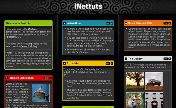 igoogle style dashboard from nettuts